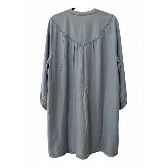 The Pioneer Women Blue Denim Dress Button Up Sz L Flowy Relaxed Fit Farmhouse - Picture 3 of 5